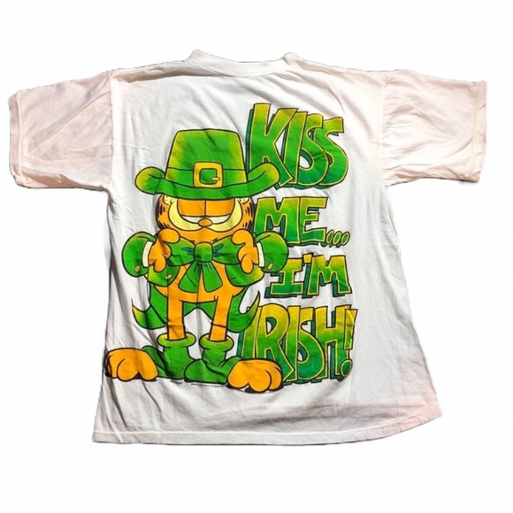 VINTAGE 1978 TREND BASICS GARFIELD KISS ME I’M IRISH ALL OVER PRINT T-SHIRT